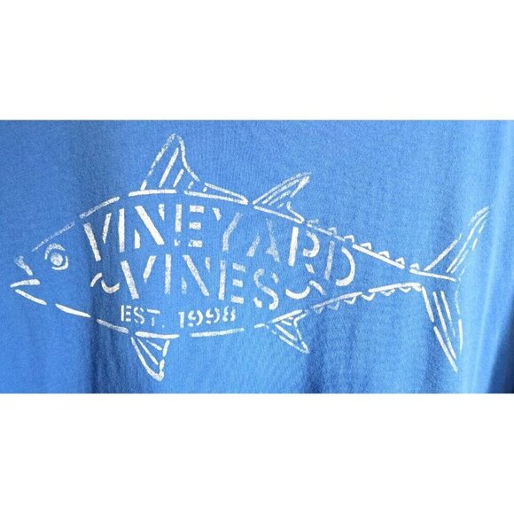 Vineyard Vines Men's M Blue Short Sleeve Plain Back/Front Fish Graphic Cotton - Picture 4 of 5
